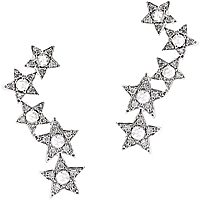 14k White Gold Diamond Star Ear Crawlers