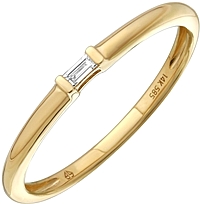 14k Yellow Gold Baguette Diamond Ring