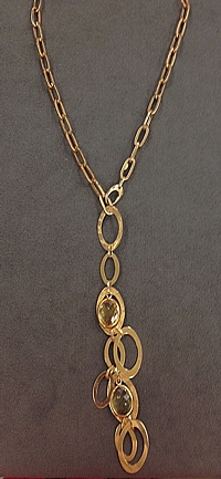 14k Yellow Gold Citrine Lariat-24"