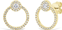 14k Yellow Gold Diamond Earrings