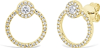 14k Yellow Gold Diamond Earrings