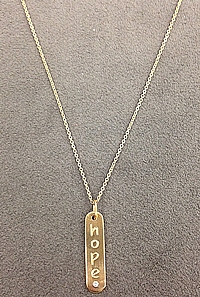 14k Yellow Gold Diamond 'Hope' Necklace