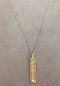 14k Yellow Gold Diamond 'Peace' Necklace