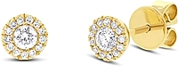 14k Yellow Gold Diamond Stud Earrings