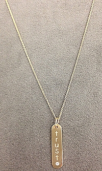 14k Yellow Gold Diamond 'Trust' Necklace