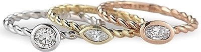 Shown with the matching stackable rings; Sold separately.