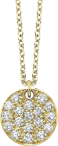 14k Yellow Gold Round Diamond Pendant