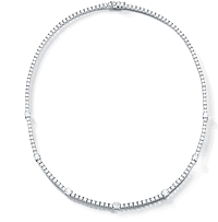 18 White Gold Diamond Tennis Necklace- 10.83tcw