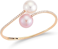 18k Rose Gold Diamond & Pearl Bracelet