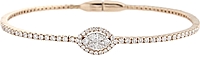 18k Rose Gold Diamond Cluster Bangle