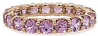 18k Rose Gold Pink Sapphire Band