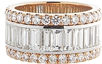 18k White & Rose Gold Diamond Band