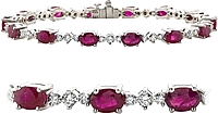 18k White Gold 10.85ctw Diamond & Ruby Bracelet