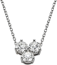18k White Gold .50ct 3-Stone Diamond Necklace