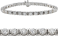 18K White Gold 6.15ctw Diamond Tennis Bracelet