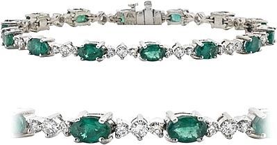 White gold emerald discount bracelet
