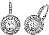 18k White Gold .87ct Diamond Earrings