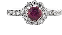 18k White Gold Diamond & Ruby Ring