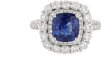 18k White Gold Diamond & Sapphire Ring