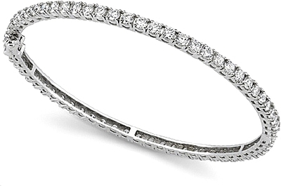 18k White Gold Diamond Bangle - 2.48ct tw