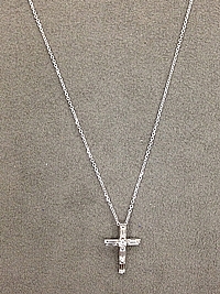 18k White Gold Diamond Cross