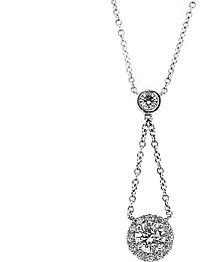 18k White Gold Diamond Pendant- 1.73cts