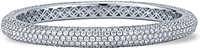 18K White Gold Pave Diamond Bangle- 16.40ct TW