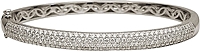 18k White Gold Pave Diamond Bangle- .94cts