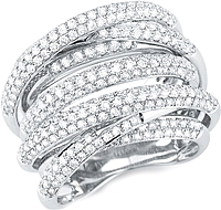 18k White Gold Pave Diamond Ring- 2.39tcw