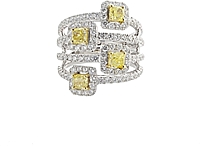 18k White Gold Yellow Diamond Ring
