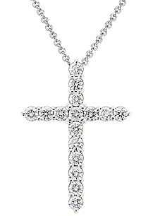 1.95ct 14k White Gold Diamond Cross