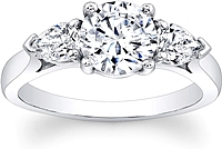 3-Stone Pear Shape Diamond Engagement Ring
