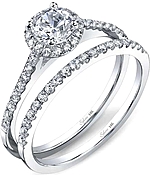 Shown with the matching wedding band; Sold separately.
