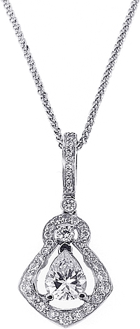 .75ct Pear Shape 18k White Gold Diamond Pendant