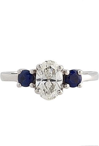 90ct Gia I Vs2 Oval Sapphire Diamond Engagement Ring 100 187