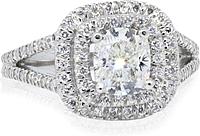 .94ct GIA H/VS1 Cushion Double Halo Diamond Engagement Ring