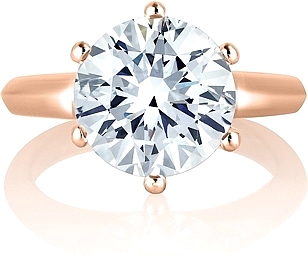 This image shows the setting with a 2.00ct round brilliant cut center diamond. The setting can be ordered to accommodate any shape/size diamond listed in the setting details section below.
