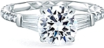 This image shows the setting with a 1.50ct round brilliant cut center diamond. The setting can be ordered to accommodate any shape/size diamond listed in the setting details section below.