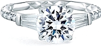 A.Jaffe Baguette Diamond Engagement Ring