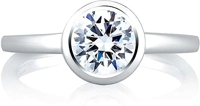 This image shows the setting with a 1.00ct round brilliant cut center diamond. The setting can be ordered to accommodate any shape/size diamond listed in the setting details section below.