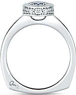 This image shows the setting with a 1.00ct round brilliant cut center diamond. The setting can be ordered to accommodate any shape/size diamond listed in the setting details section below.