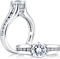 A.Jaffe Channel Set Diamond Engagement Ring