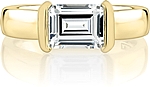 This image shows the setting with a 1.50ct emerald cut center diamond. The setting can be ordered to accommodate any shape/size diamond listed in the setting details section below.
