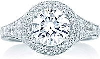 A.Jaffe Micro-Pave Halo Diamond Engagement Ring