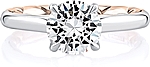 This image shows the setting with a 1.00ct round cut center diamond. The setting can be ordered to accommodate any shape/size diamond listed in the setting details section below.
