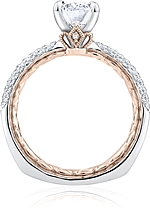 This image shows the setting with a 1.50ct oval cut center diamond. The setting can be ordered to accommodate any shape/size diamond listed in the setting details section below.