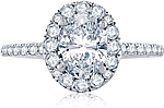 This image shows the setting with a 1.50ct oval cut center diamond. The setting can be ordered to accommodate any shape/size diamond listed in the setting details section below.
