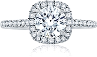 A.Jaffe Pave Halo Diamond Engagement Ring