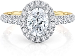 This image shows the setting with a 1.00ct oval cut center diamond. The setting can be ordered to accommodate any shape/size diamond listed in the setting details section below.