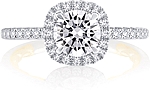 This image shows the setting with a 1.00ct round brilliant cut center diamond. The setting can be ordered to accommodate any shape/size diamond listed in the setting details section below.
